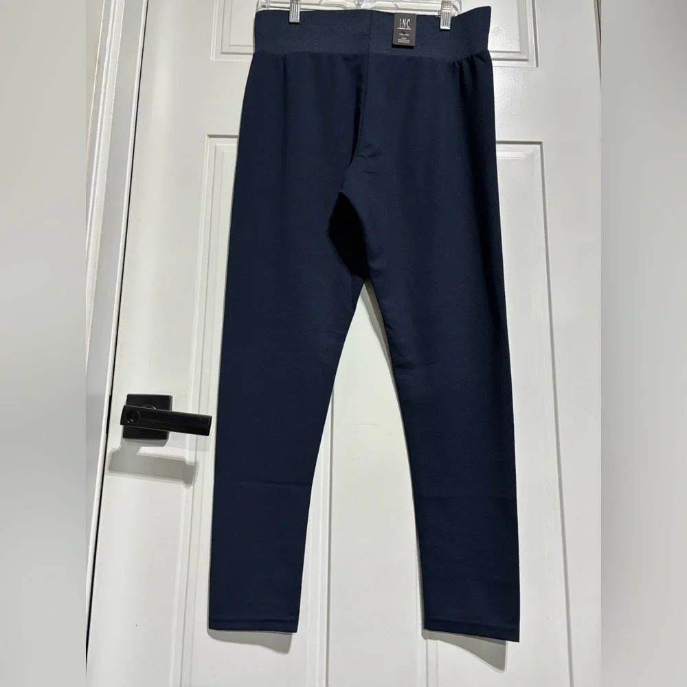 INC High Rise wide smoothing waistband,stretch skinny leg,navy blue